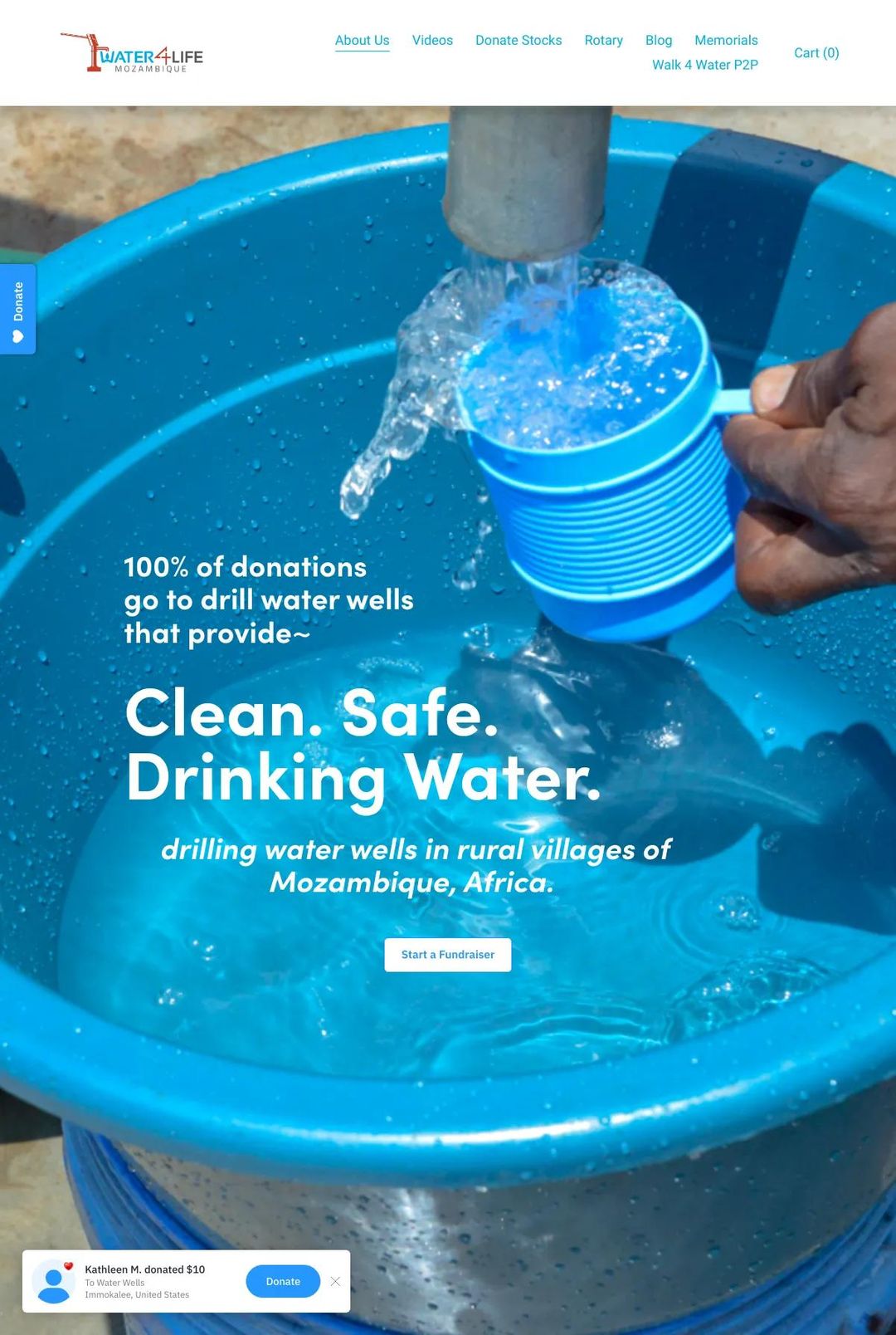 Screenshot 1 of Water4LifeMoz (Example Squarespace Nonprofit Website)
