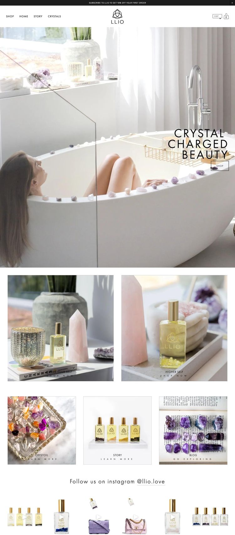 Screenshot 2 of LLIO (Example Squarespace Beauty Products Website)
