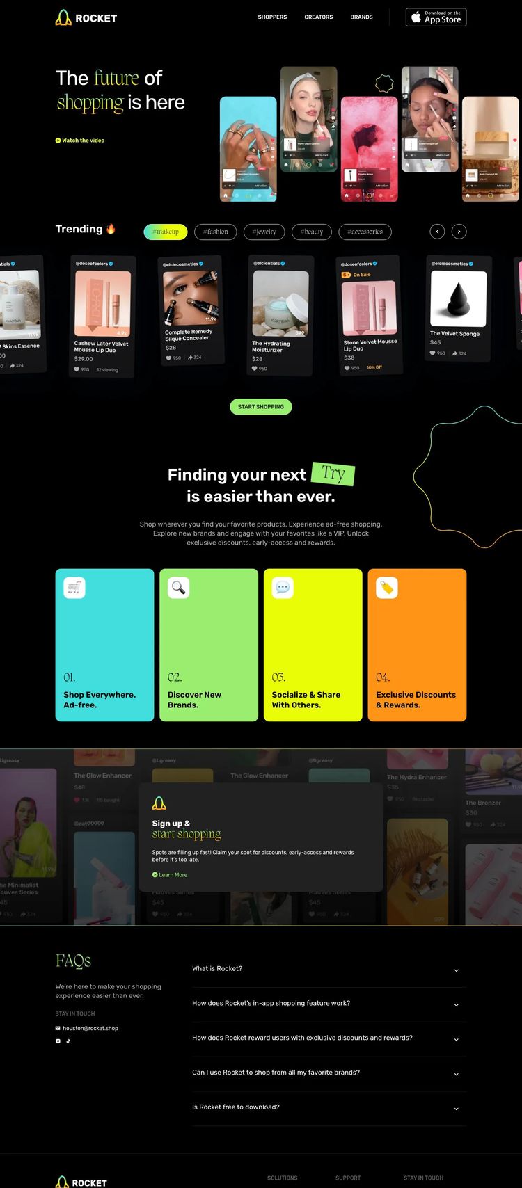Screenshot 2 of Rocket (Example undefined Mobile App Website)