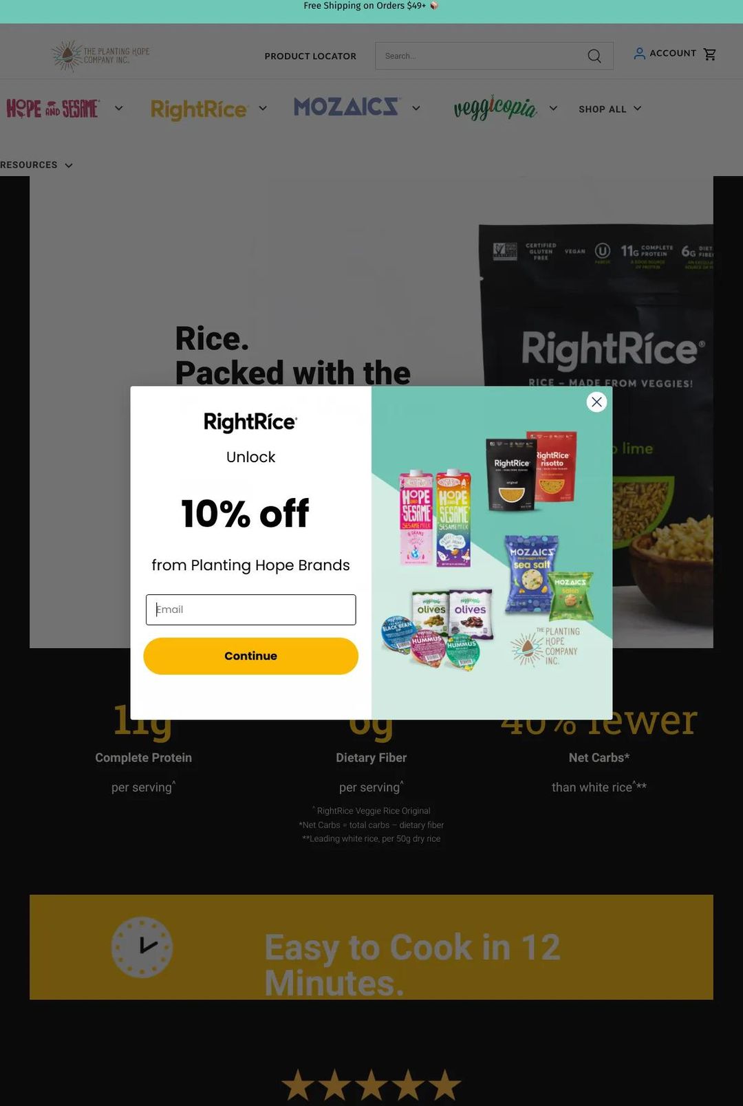 Screenshot 1 of RightRice (Example Shopify Food and Beverage Website)
