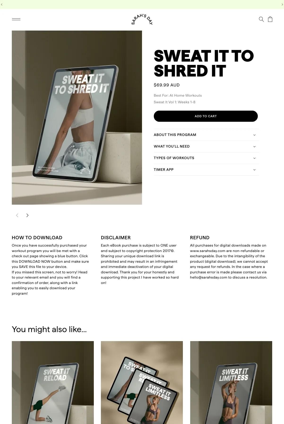 Screenshot 3 of Sarah's Day (Example Squarespace Ecommerce Website)