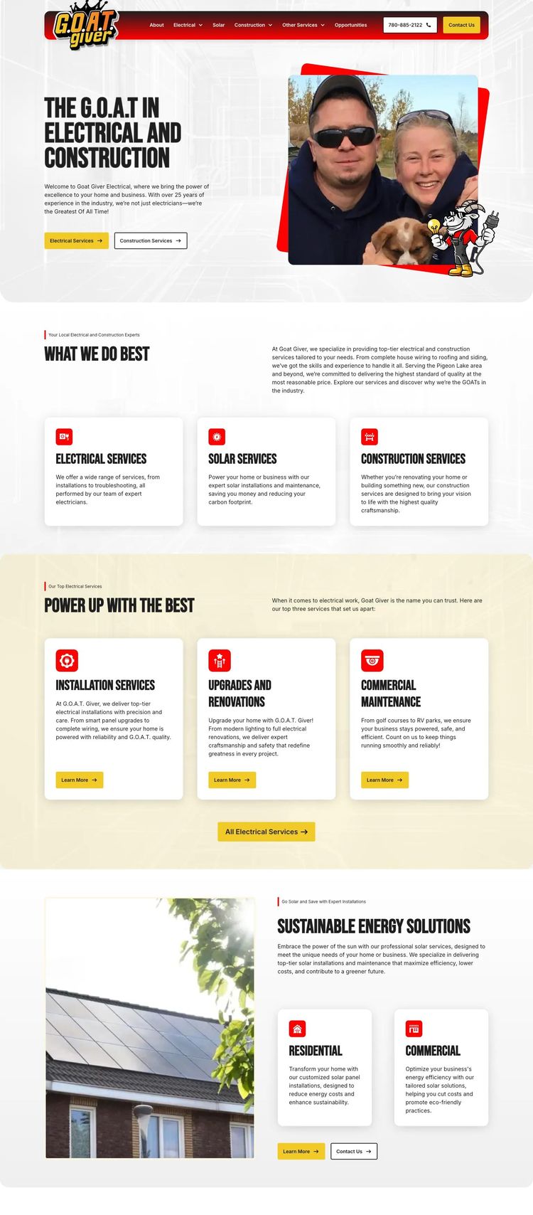Screenshot 2 of Goat Giver Electrical (Example undefined Electrical Services Website)