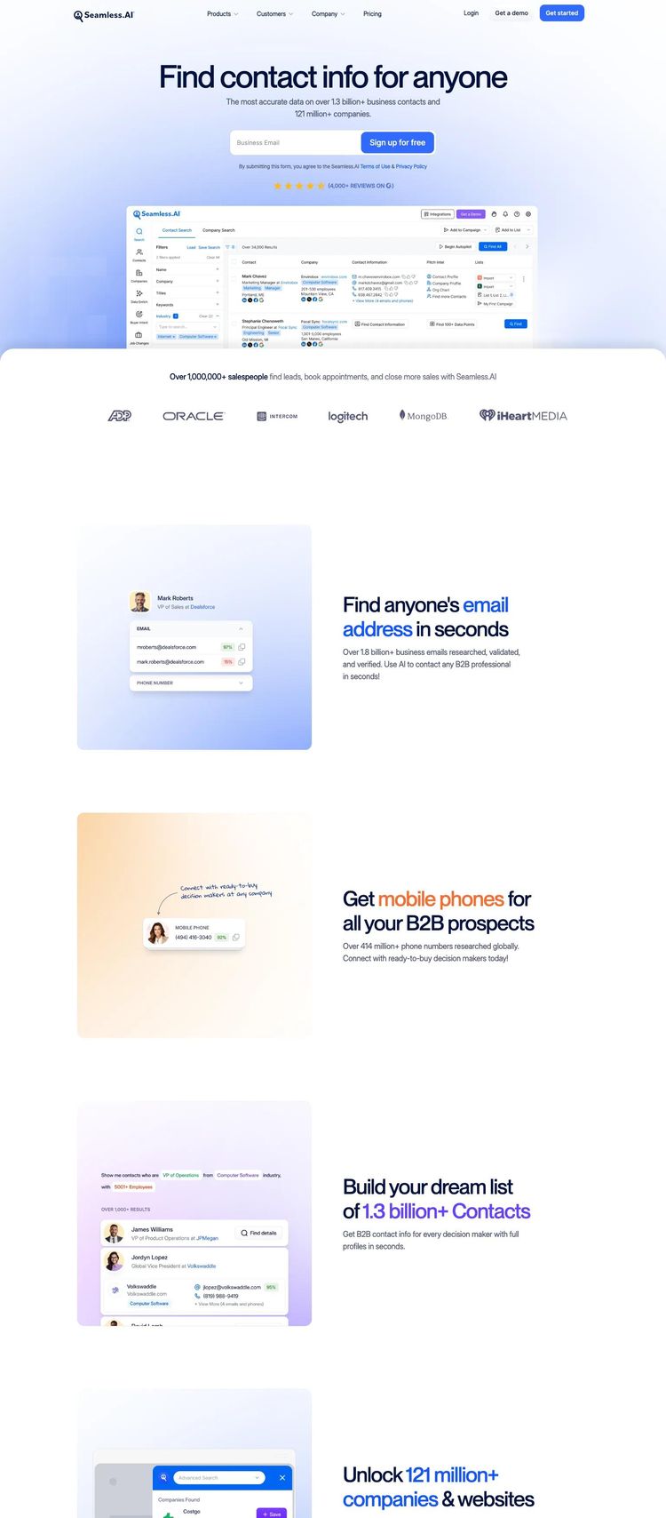 Screenshot 1 of Seamless (Example Webflow SaaS Website)