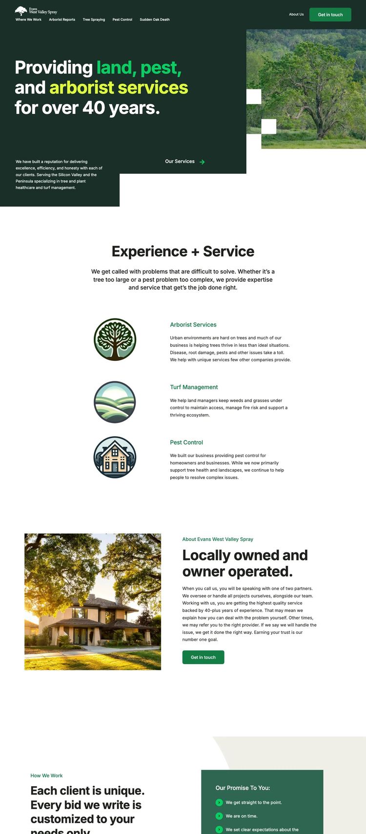 Screenshot 2 of Evans West Valley Spray (Example WordPress Pest Control Website)