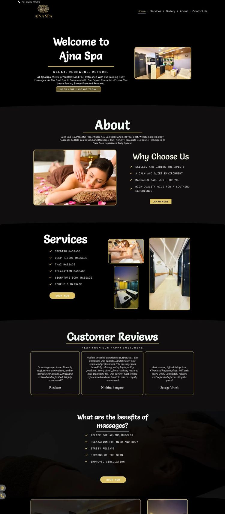 Screenshot 2 of Ajna Spa (Example WordPress Spa Services Website)
