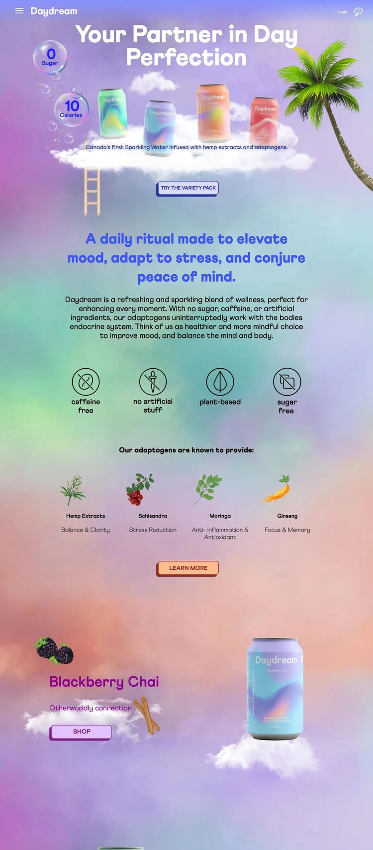 Screenshot 1 of Daydream Drinks (Example Shopify Food and Beverage Website)