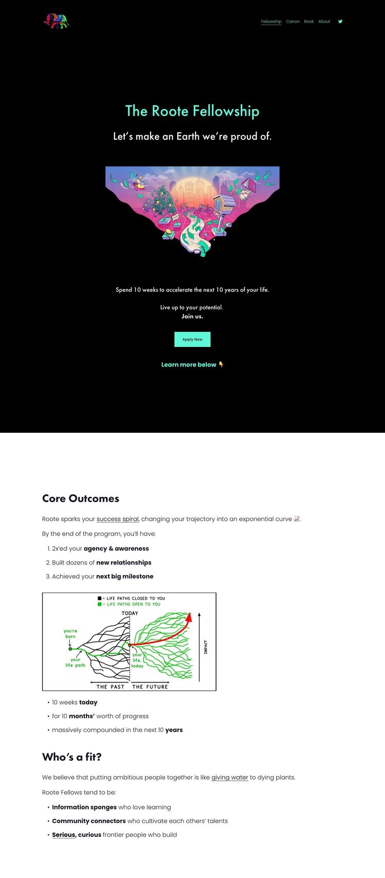 Screenshot 1 of Roote (Example Squarespace Nonprofit Organization Website)