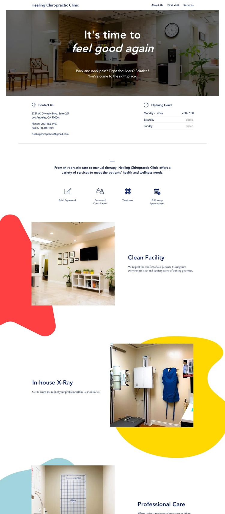 Screenshot 2 of Healing Chiropractic Clinic (Example Wix Chiropractor Website)
