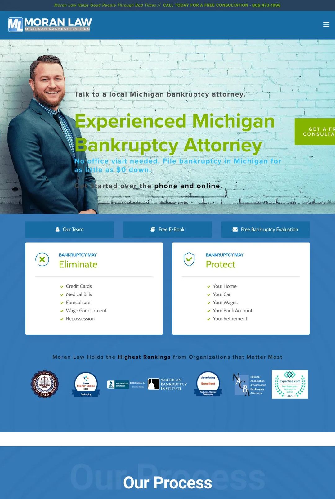 Screenshot 1 of Moran Law (Example Squarespace Law Firm Website)
