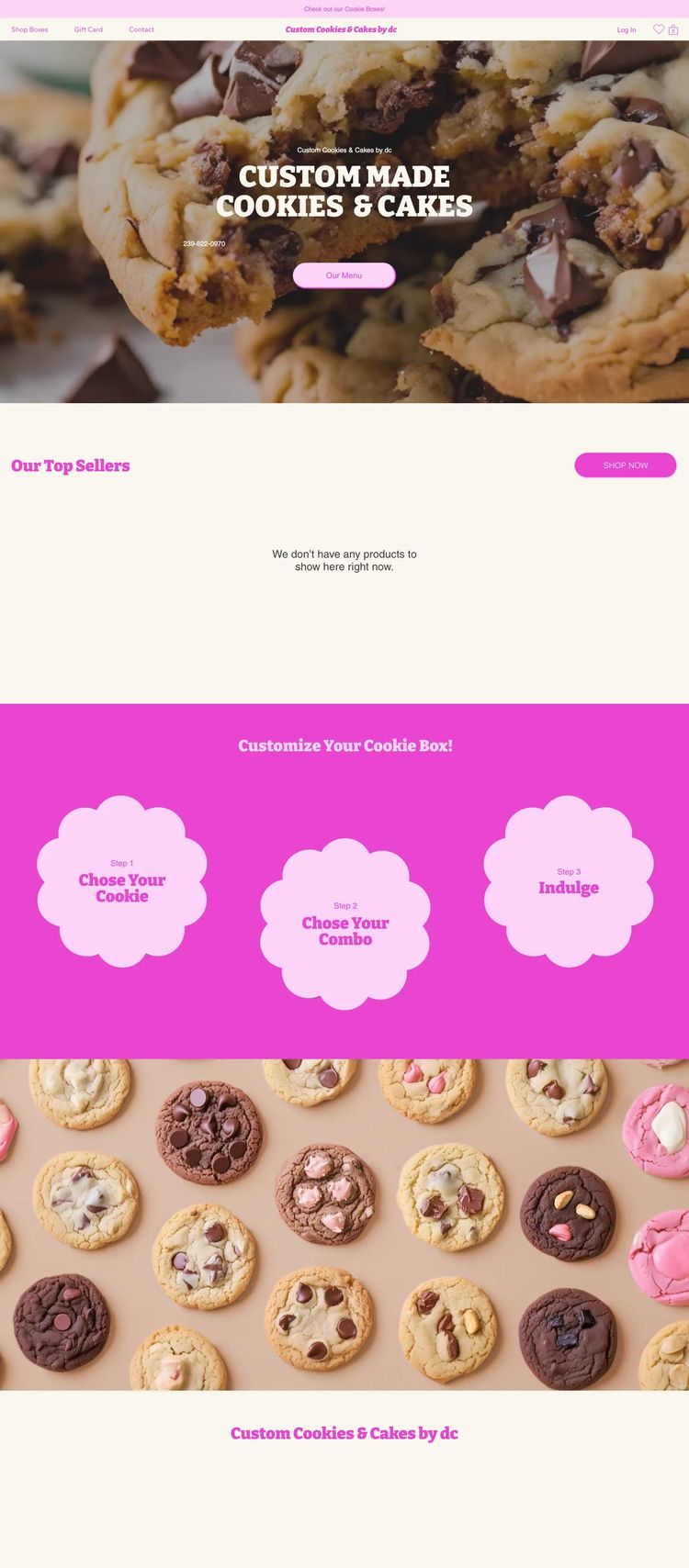 Screenshot 2 of Custom Cookies & Cakes by dc (Example React Bakery Website)