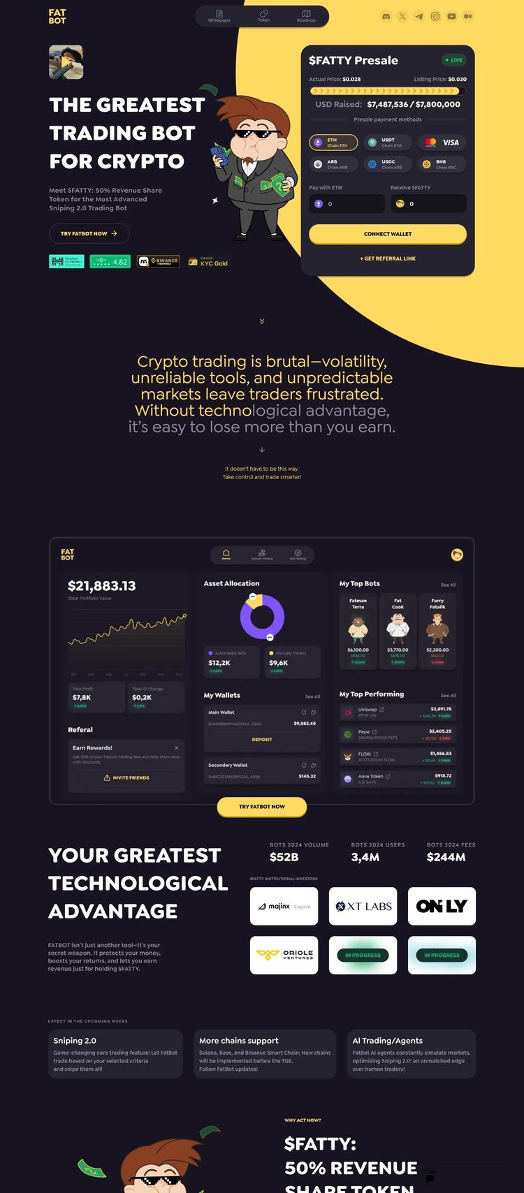 Screenshot 2 of Fatty (Example Framer Cryptocurrency/Blockchain Website)
