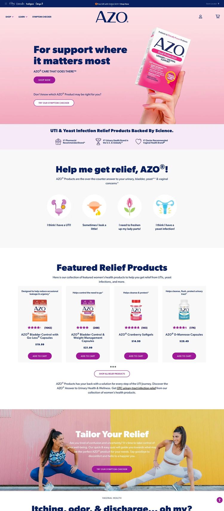 Screenshot 2 of AZO Products (Example Shopify Alternative Medicine Website)