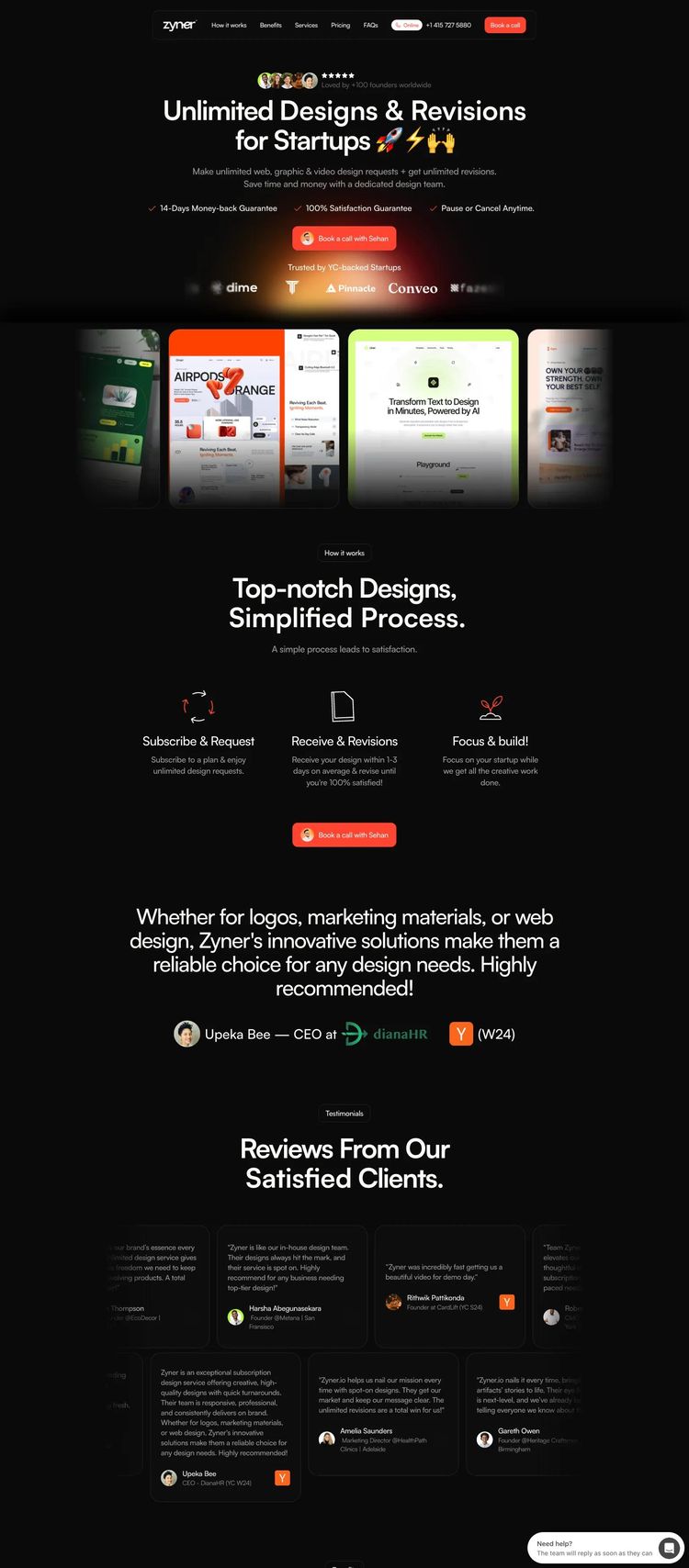 Screenshot 2 of Zyner (Example Framer Design Agency/Studio Website)