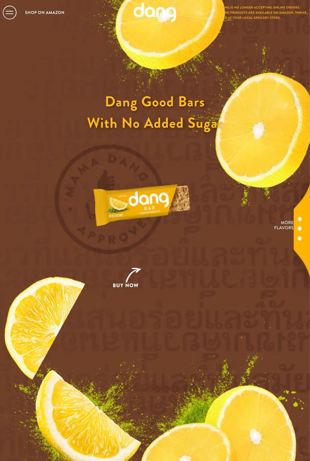 Screenshot 1 of Dang Foods (Example Shopify Food and Beverage Website)