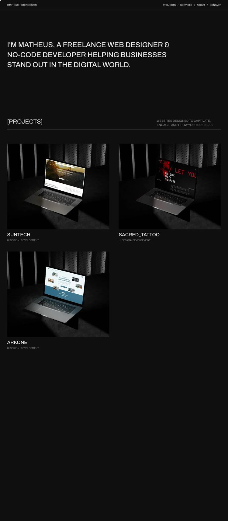 Screenshot 1 of Matheus Bitencourt (Example Webstudio Website)