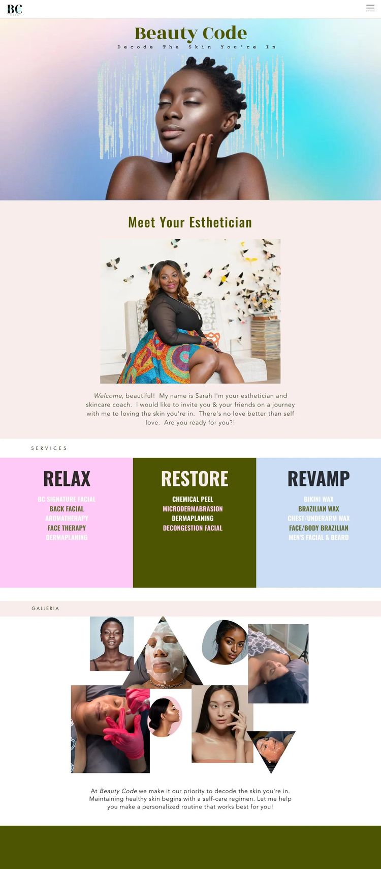 Screenshot 2 of Beauty Code (Example Wix Beauty Salon Website)