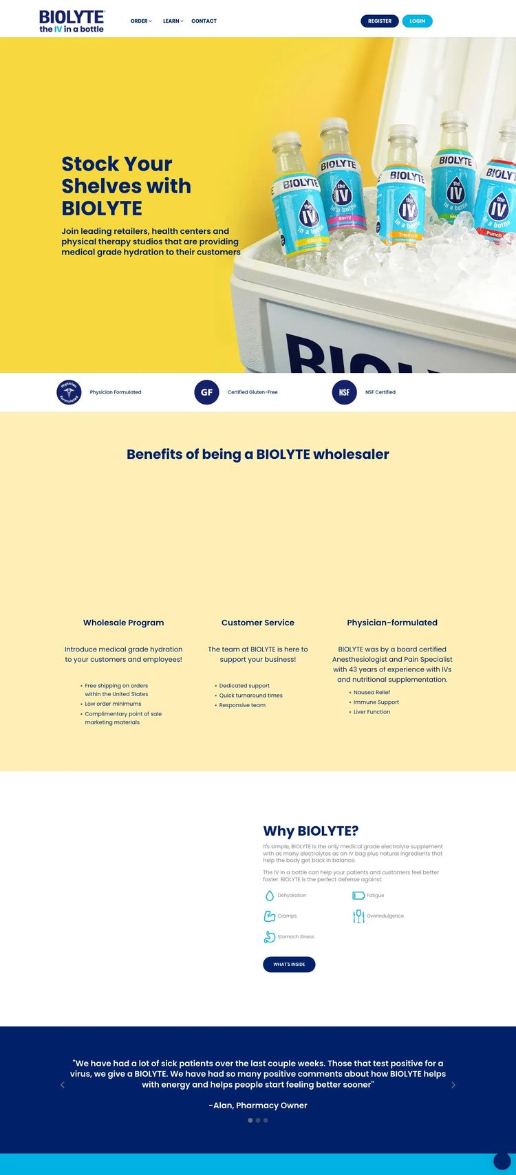 Screenshot 1 of Drink Biolyte (Example Shopify Food and Beverage Website)