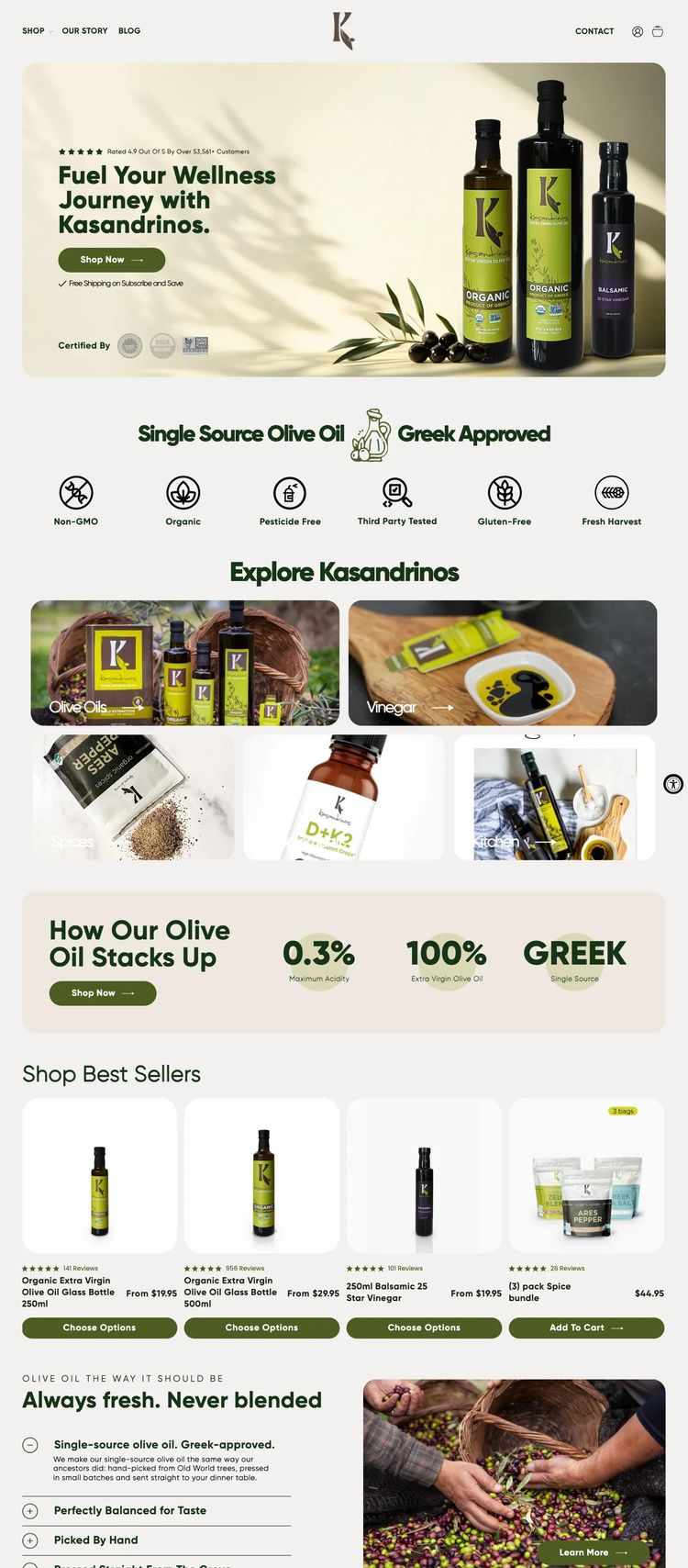 Screenshot 2 of Kasandrinos (Example Shopify Ecommerce (General) Website)