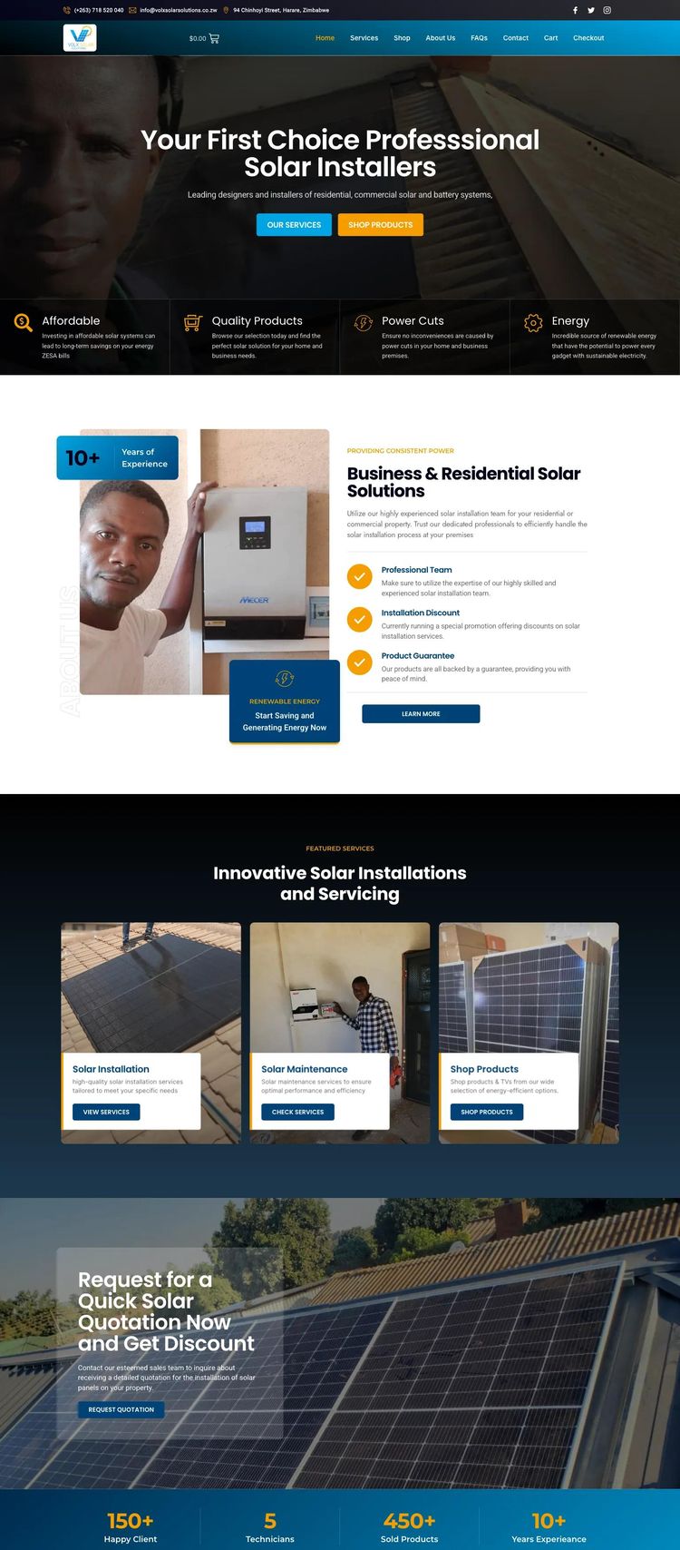 Screenshot 2 of Volx Solar Solutions (Example WordPress Solar Website)