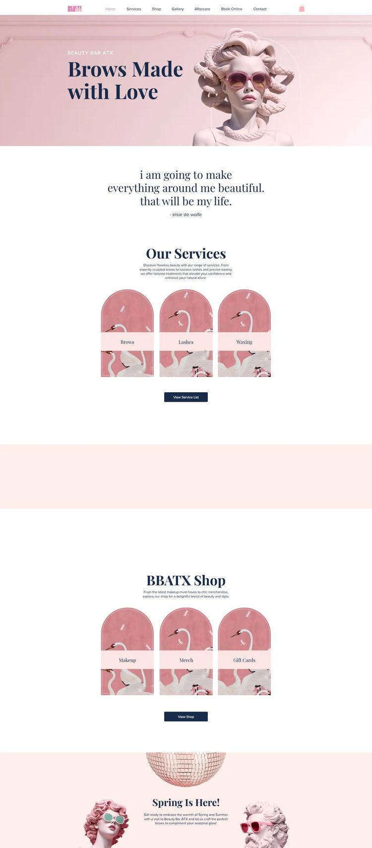 Screenshot 2 of Beauty Bar ATX (Example Wix Beauty Salon Website)