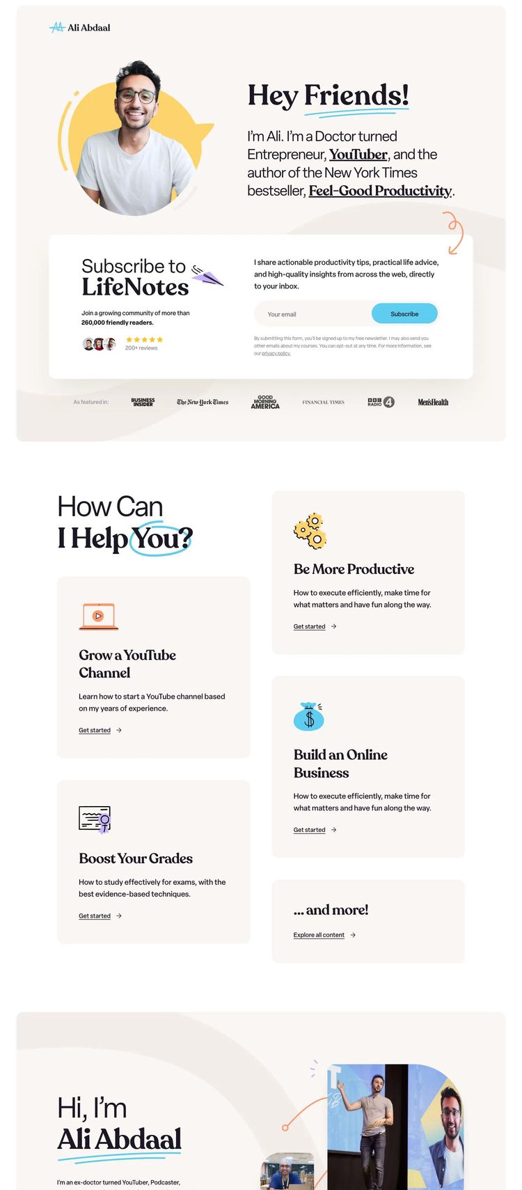 Screenshot 2 of Ali Abdaal (Example WordPress Blog Website)