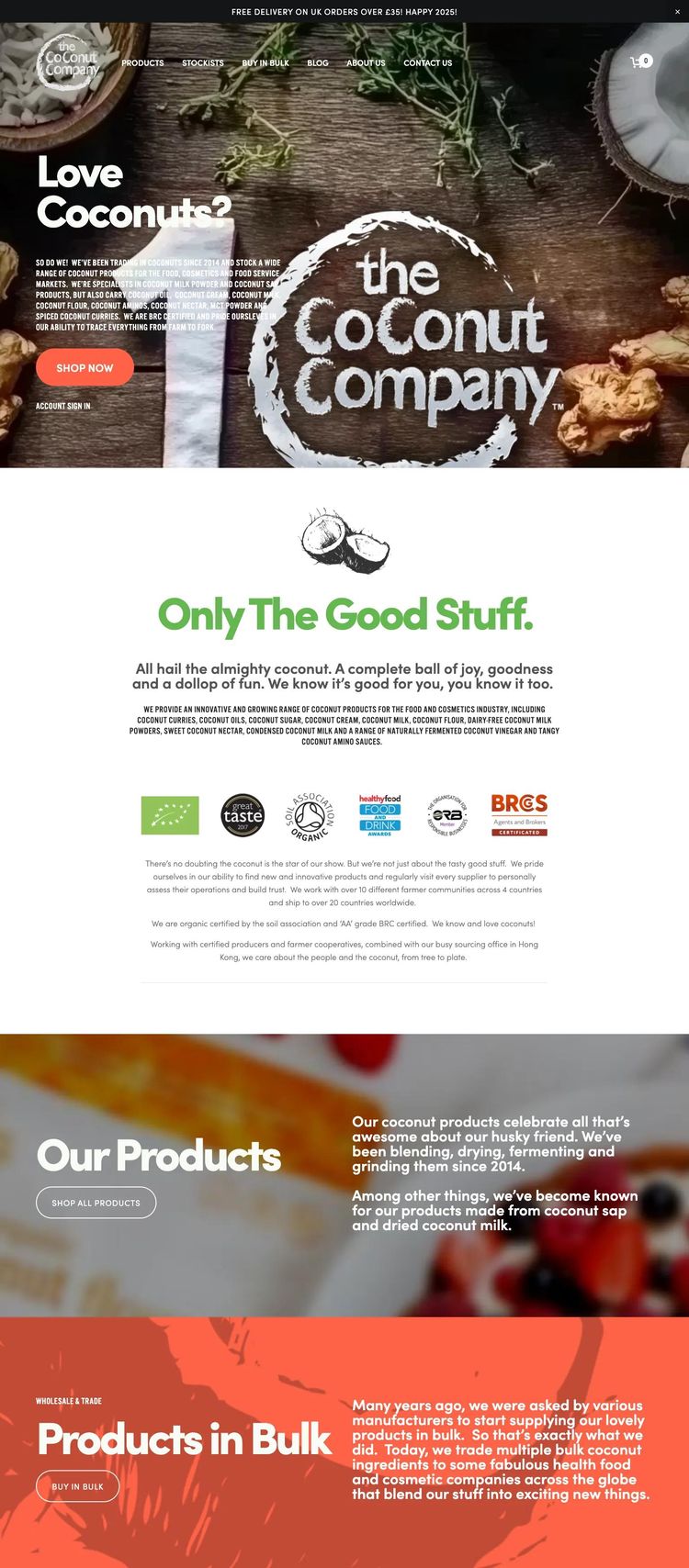 Screenshot 2 of The Coconut Company (Example Squarespace Food and Beverage Website)