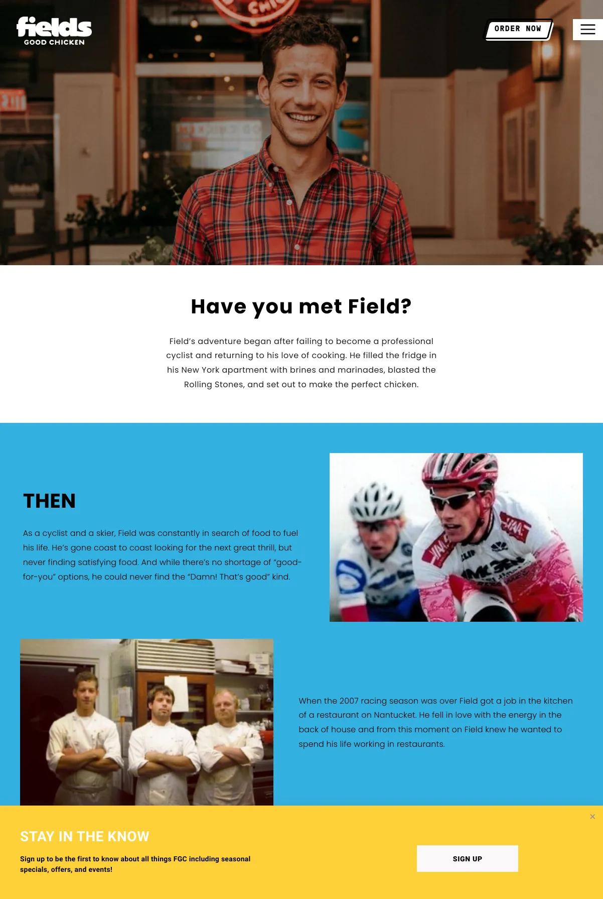 Screenshot 3 of Fields Good Chicken (Example Squarespace Restaurant Website)