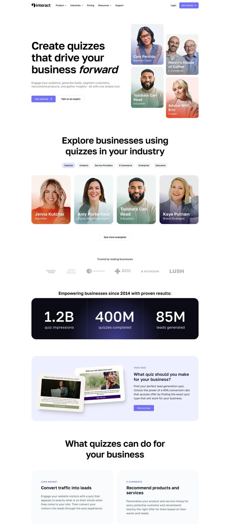 Screenshot 2 of Interact (Example Gatsby Online Course Creator Website)