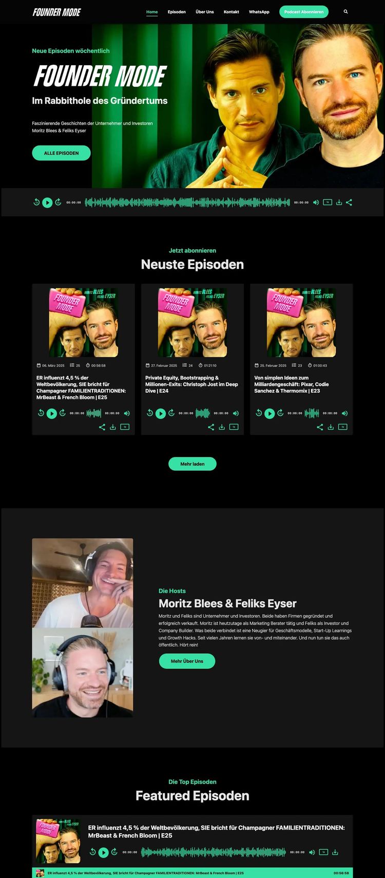 Screenshot 2 of Founder Mode (Example Angular Podcast Website)