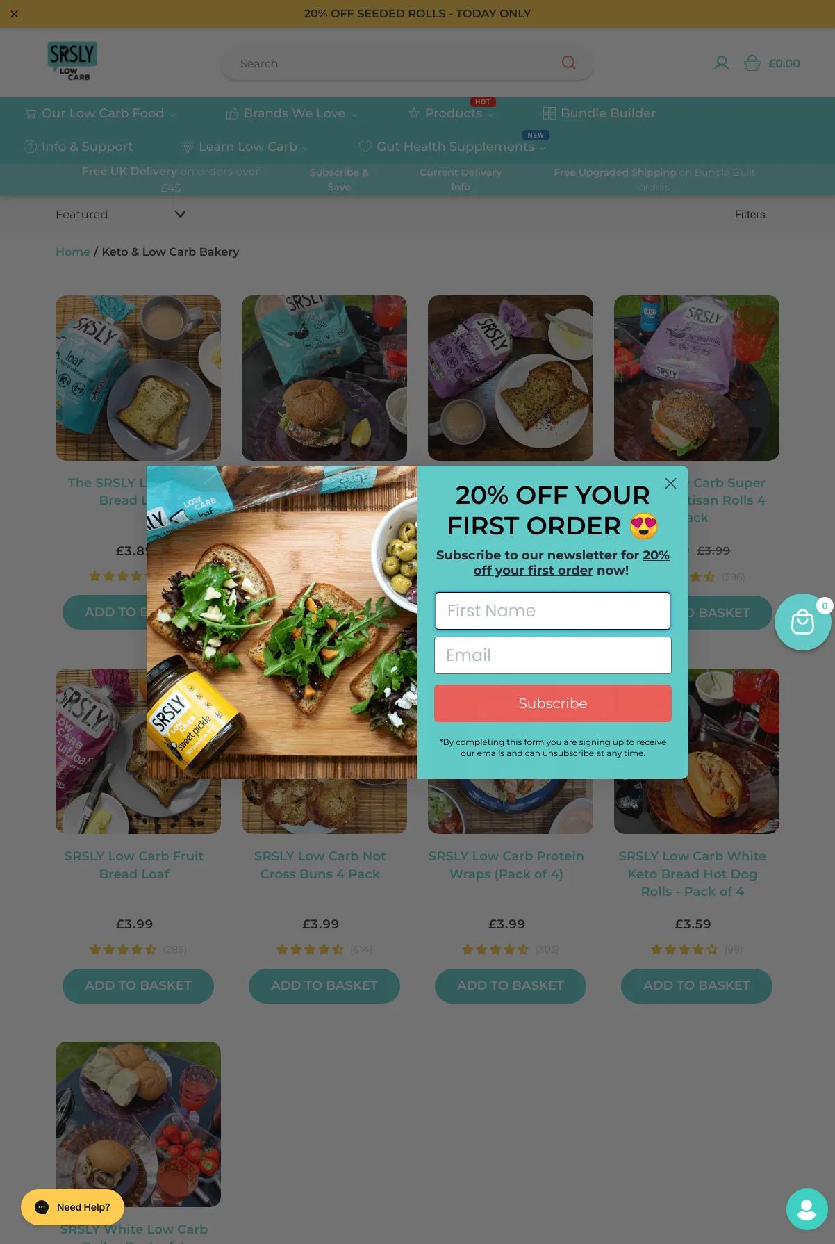 Screenshot 2 of Seriously Low Carb (Example Shopify Food and Beverage Website)