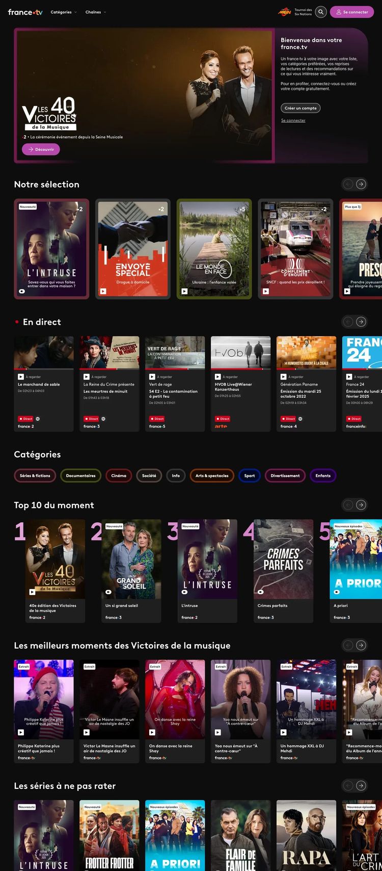 Screenshot 2 of France TV (Example Next.js News/Magazine Website)
