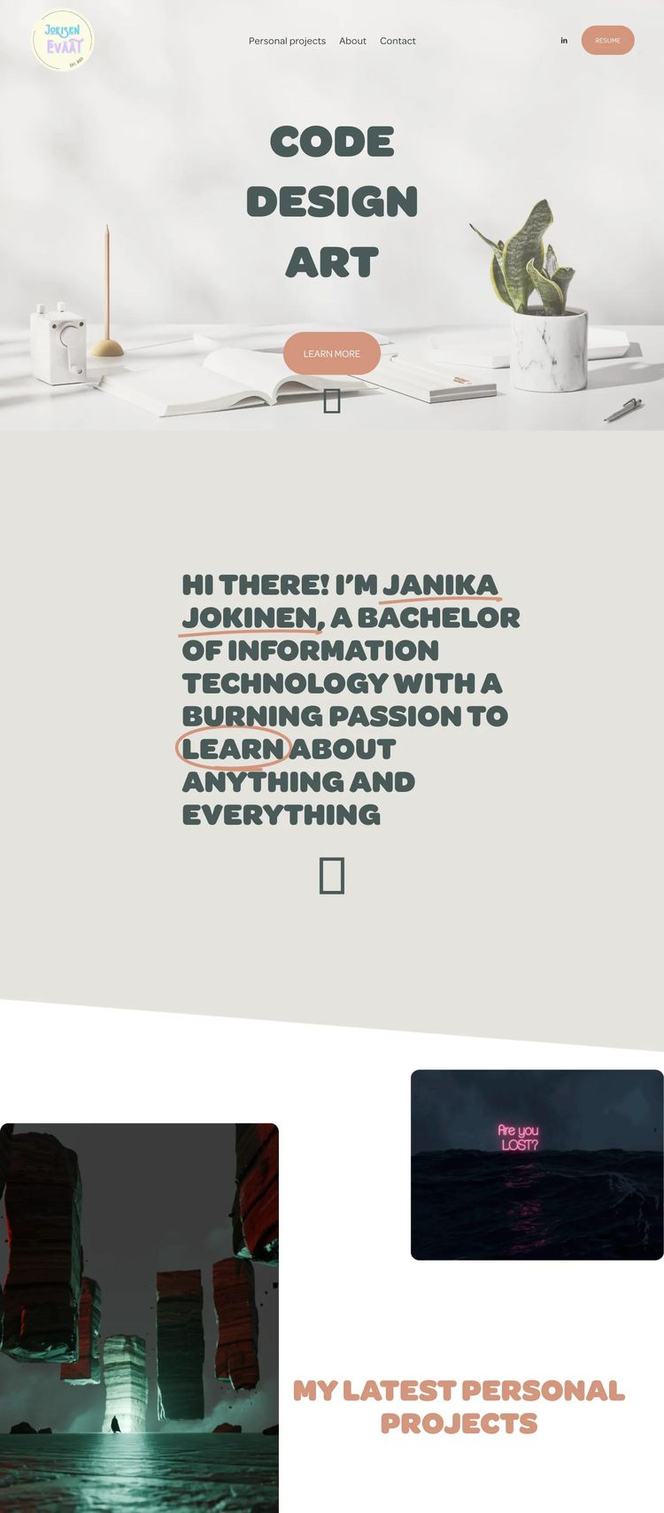 Screenshot 2 of Janika Jokinen (Example Squarespace Design Agency/Studio Website)