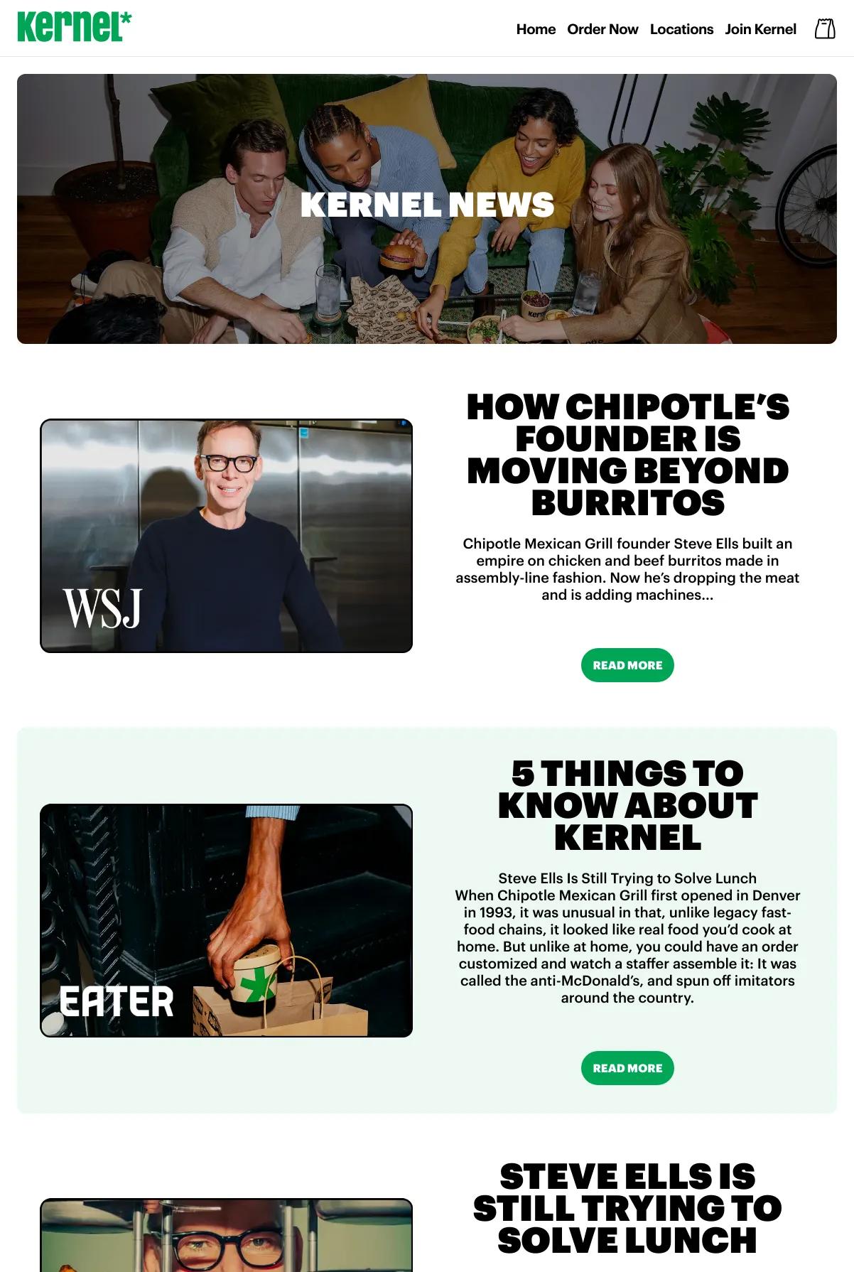 Screenshot 3 of Eat Kernel (Example Sanity Website)