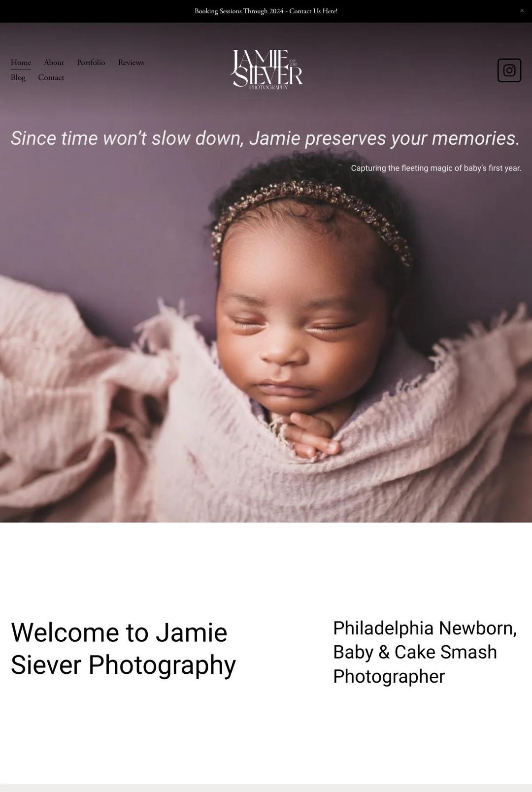 Screenshot 1 of Jamie Siever Photography (Example Squarespace Photography Website)