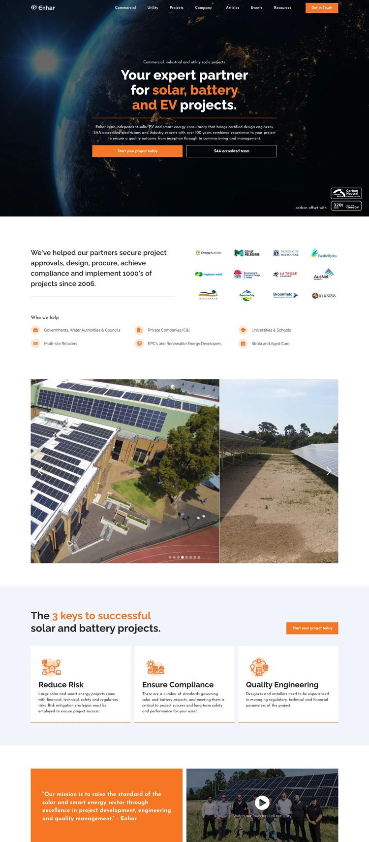 Screenshot 2 of Enhar (Example Webflow Solar Website)