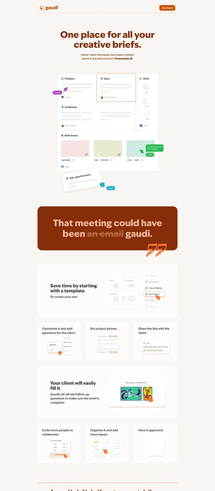 Screenshot 2 of Gaudi (Example Framer AI and Machine Learning Website)