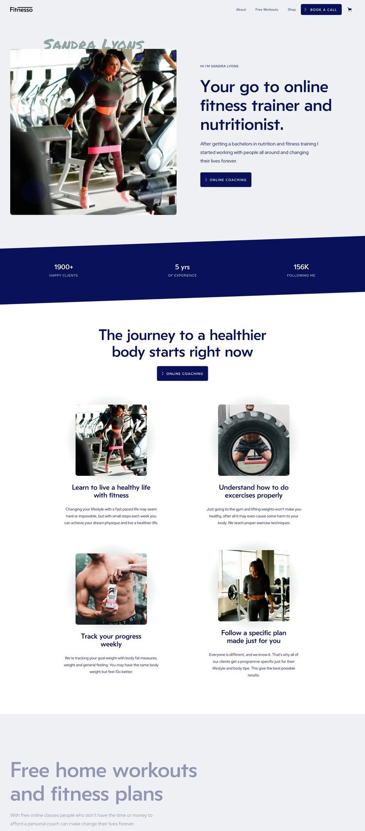 Screenshot 1 of Fitnesso Template