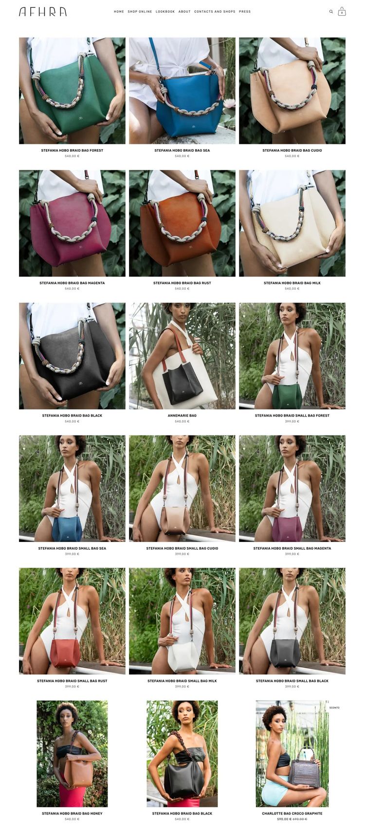Screenshot 1 of Afhra (Example Squarespace Clothing/Fashion Website)