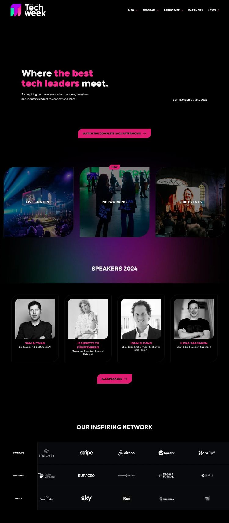Screenshot 2 of Italian Tech Week (Example undefined Website)