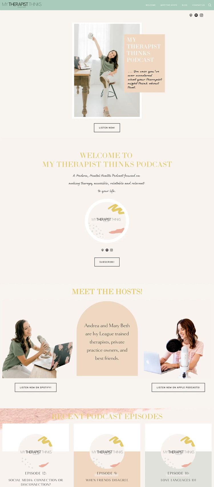 Screenshot 2 of My Therapist Thinks (Example Squarespace Podcast Website)