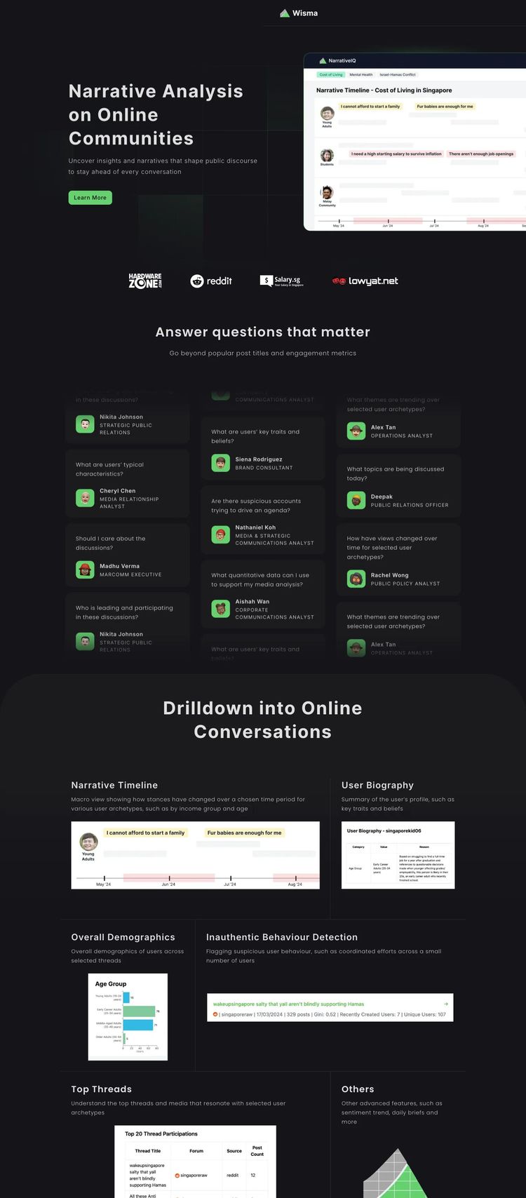 Screenshot 2 of Wisma (Example Framer AI and Machine Learning Website)