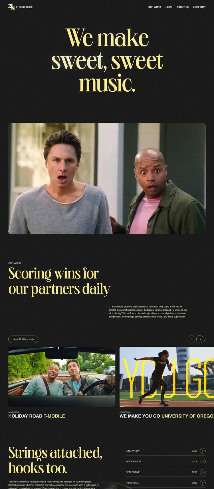 Screenshot 2 of 21 South Music (Example Astro Music Producer Website)