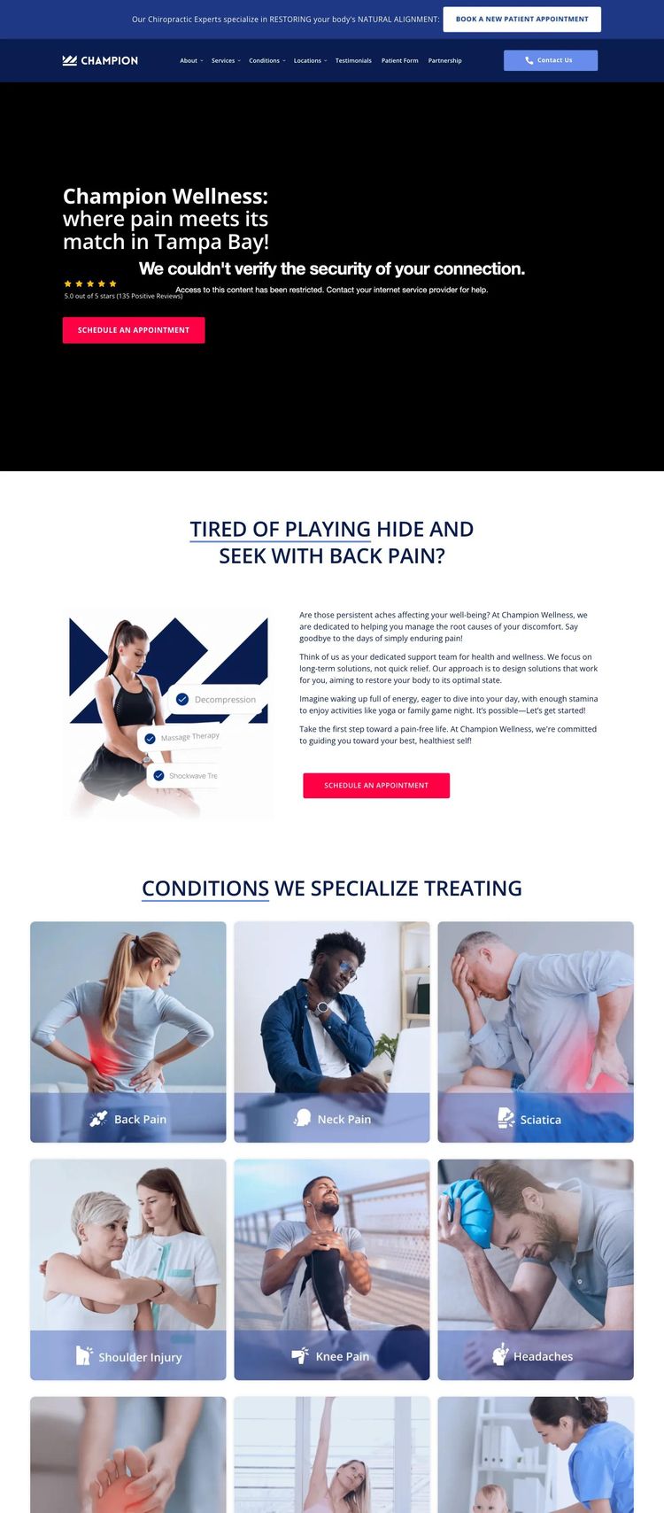 Screenshot 2 of Champion Wellness (Example WordPress Chiropractor Website)