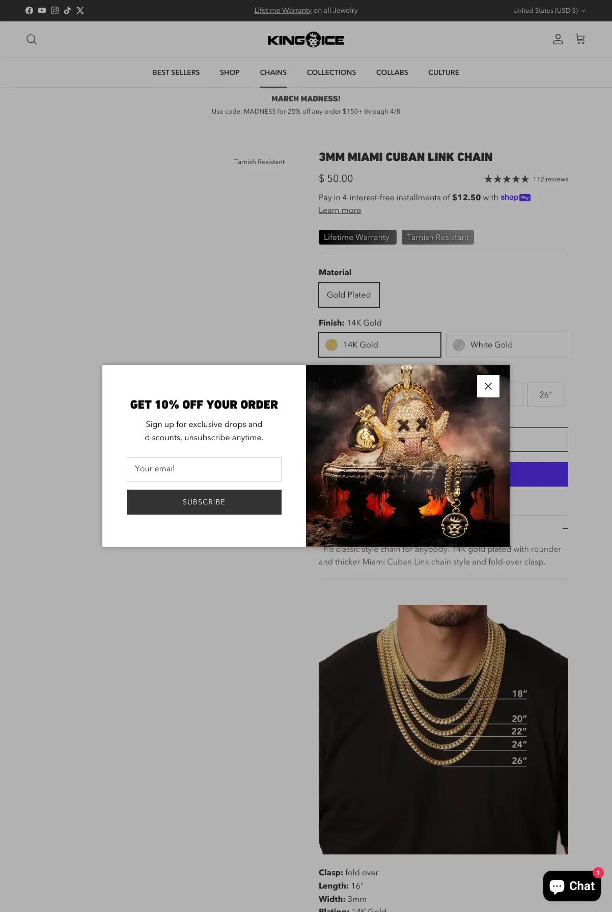 Screenshot 3 of King Ice (Example Shopify Jewelry Website)