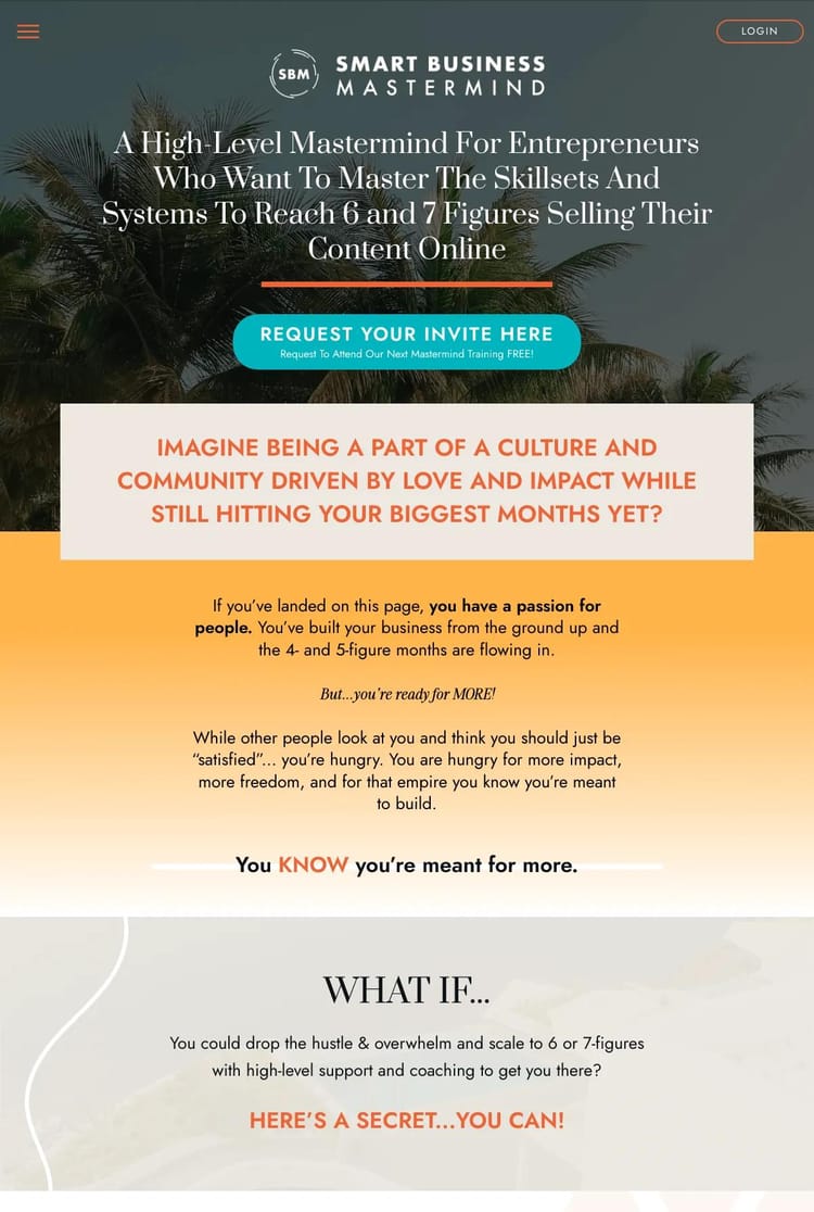 Screenshot 1 of Smart Business Mastermind (Example ThriveCart Website)
