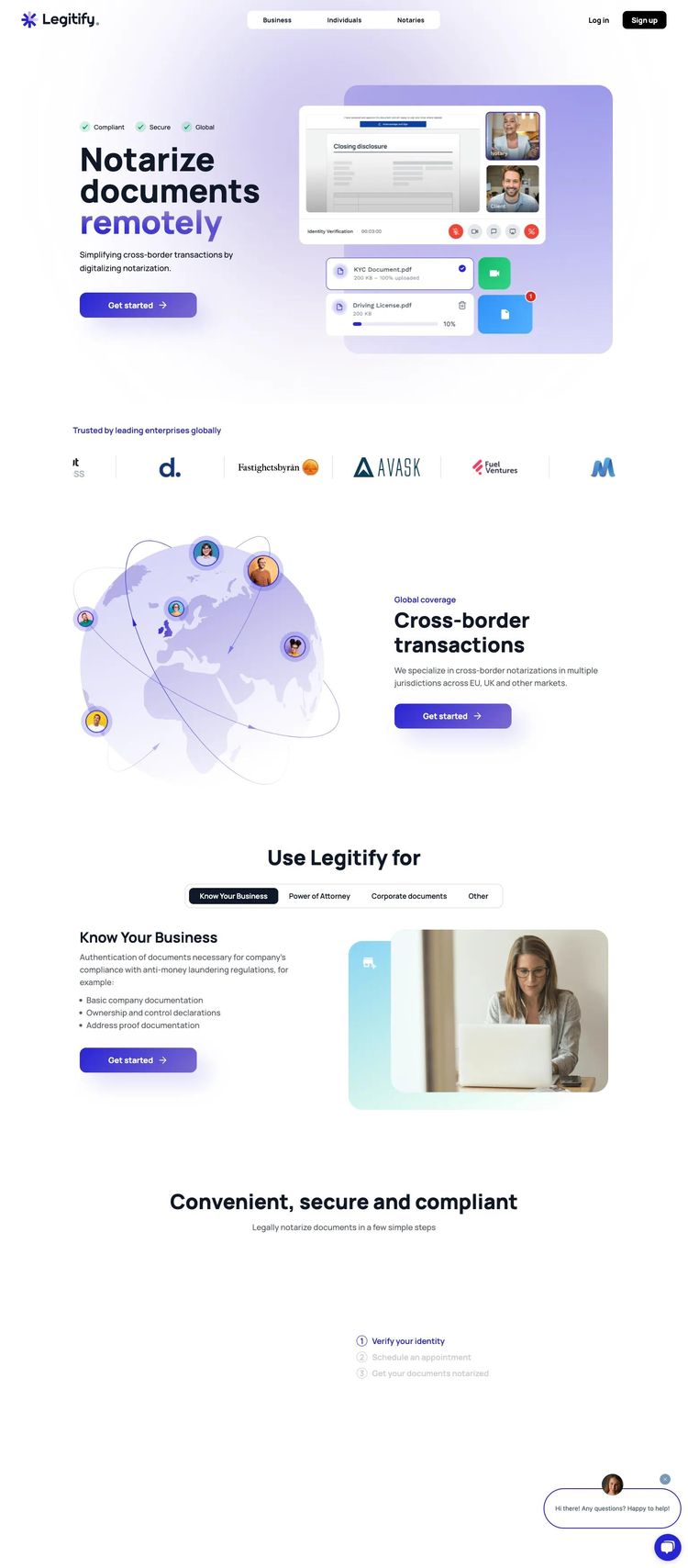 Screenshot 1 of Legitify (Example Squarespace Notary Website)