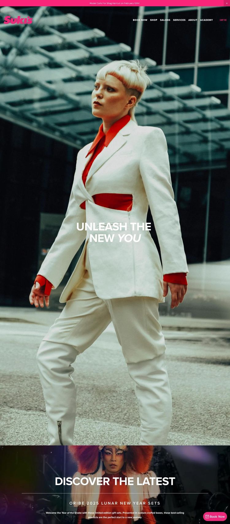 Screenshot 2 of Suki's (Example Squarespace Barber/Hair Salon Website)
