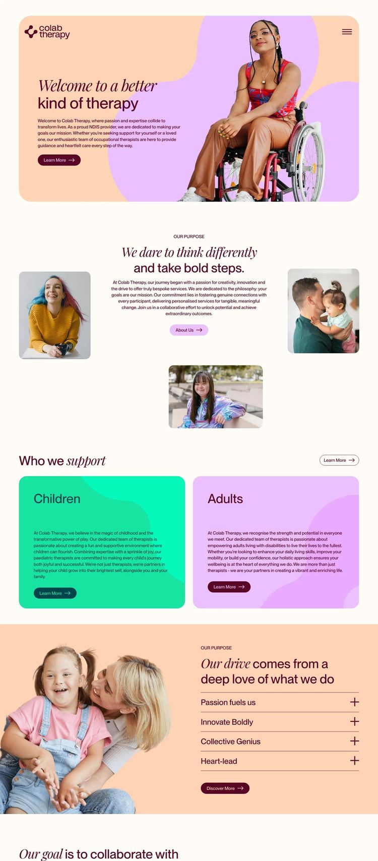 Screenshot 2 of Colab Therapy (Example Webflow Health and Wellness Website)