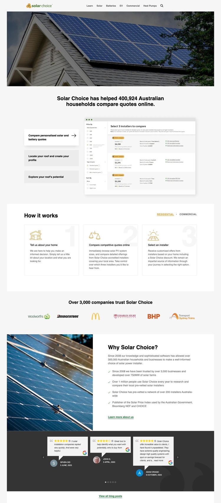Screenshot 2 of Solar Choice (Example WordPress Solar Website)