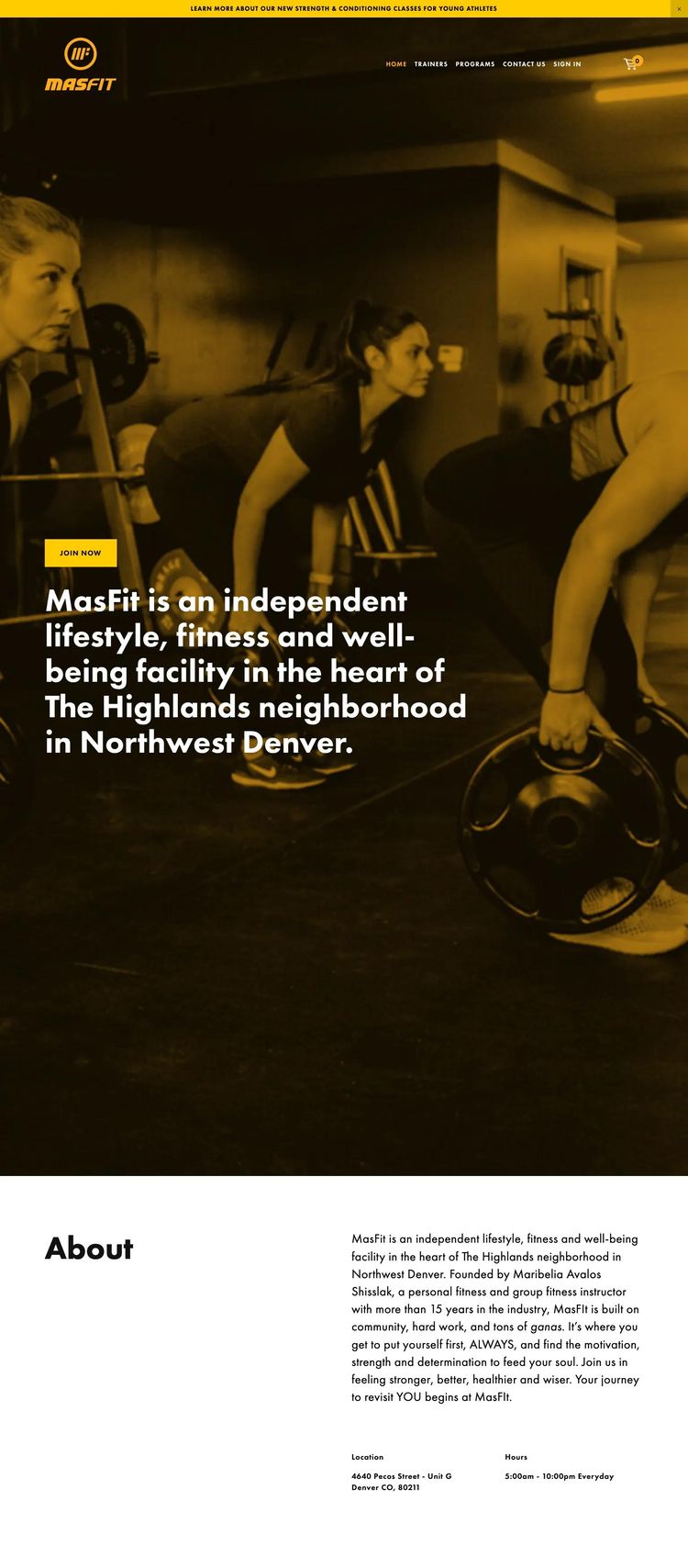 Screenshot 2 of MasFit (Example Squarespace Fitness Website)
